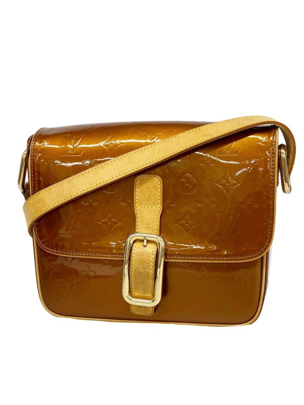 Louis Vuitton Shoulder Bag Vernis Christie GM Blanc